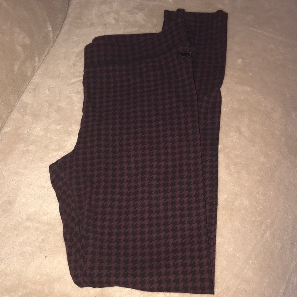 Pink medium leggings burgundy and black 💕